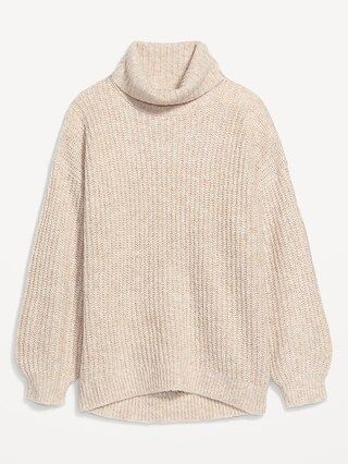 Cozy Shaker-Stitch Turtleneck Tunic Sweater for Women | Old Navy (US)