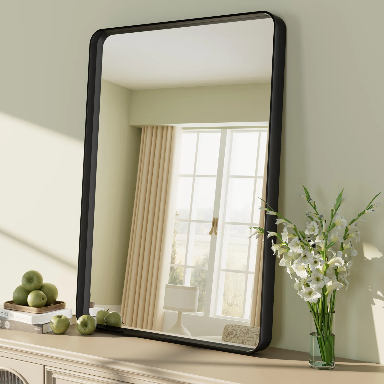 Aevar Tempered Glass and Aluminum Alloy Framed French Cleat Mounted Wall Mirror | Wayfair North America
