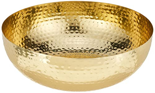 Creative Co-Op Round Hammered Metal Bowl, 14", Gold,DA7392 | Amazon (US)