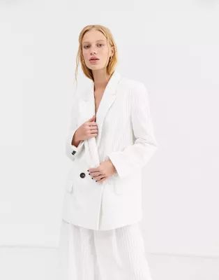 ASOS DESIGN cream cord suit blazer | ASOS (Global)