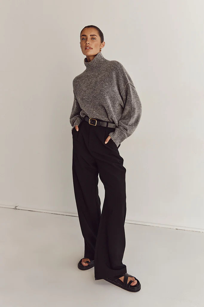 CLEO CHARCOAL MARLE CROPPED JUMPER | DISSH