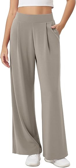 ODODOS Modal Soft Wide Leg Pants for Women High Waist Casual Relaxed Pants with Pockets-27/29"/ 3... | Amazon (US)