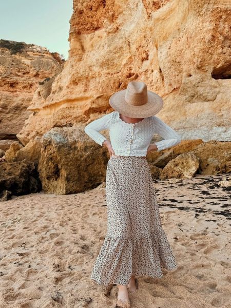 Beach nights in Portugal - floral maxi skirt, cropped cardigan and hat

#LTKeurope #LTKtravel #LTKstyletip