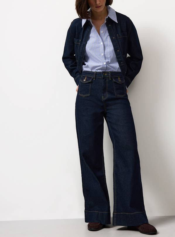 Dark Blue Flared Leg Denim Jeans 16R | Tu Clothing