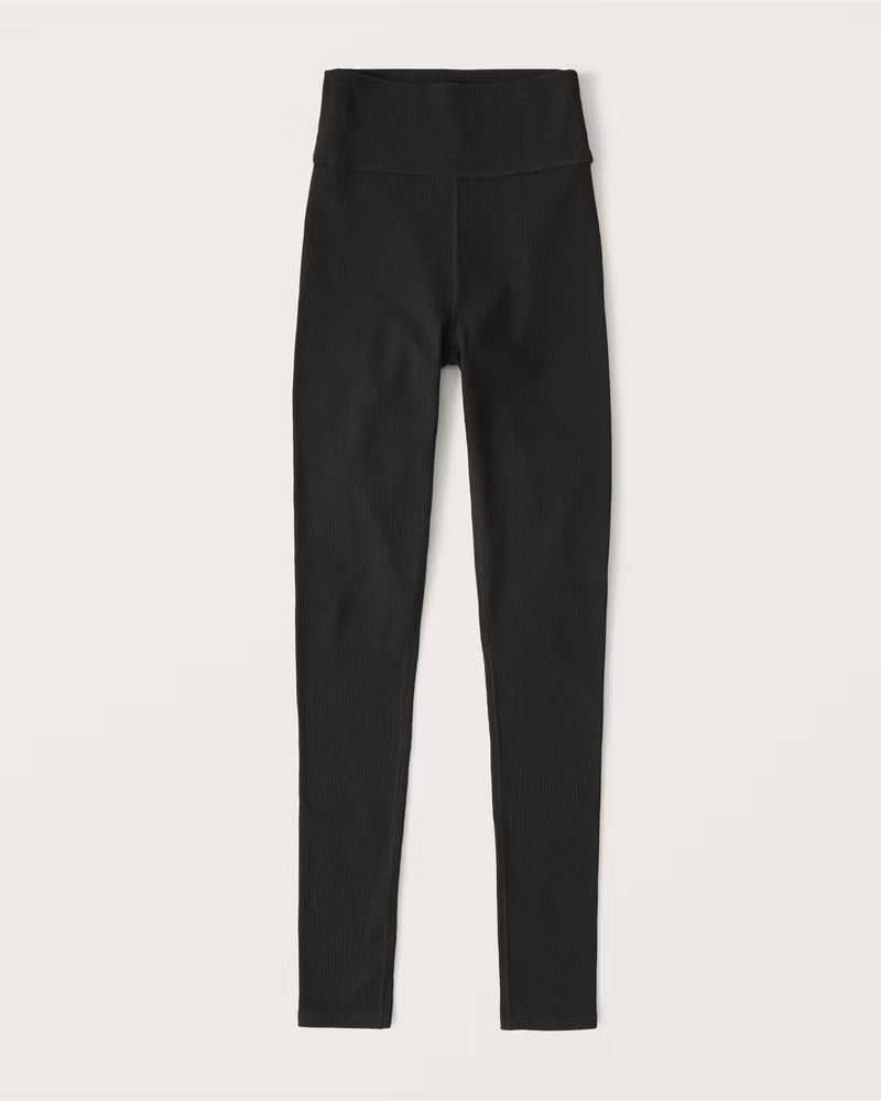 Seamless Rib Full-Length Leggings | Abercrombie & Fitch (US)