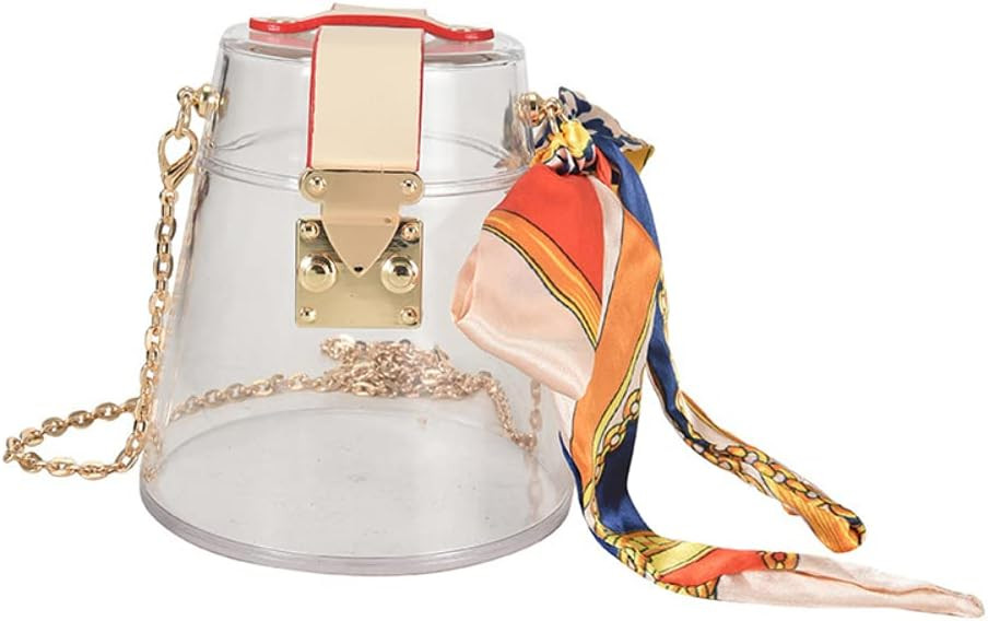 Women's Acrylic Clear Crossbody Bag Scarf Chain Transparent Bag Small Coin Lipstick Purses Mini B... | Amazon (US)