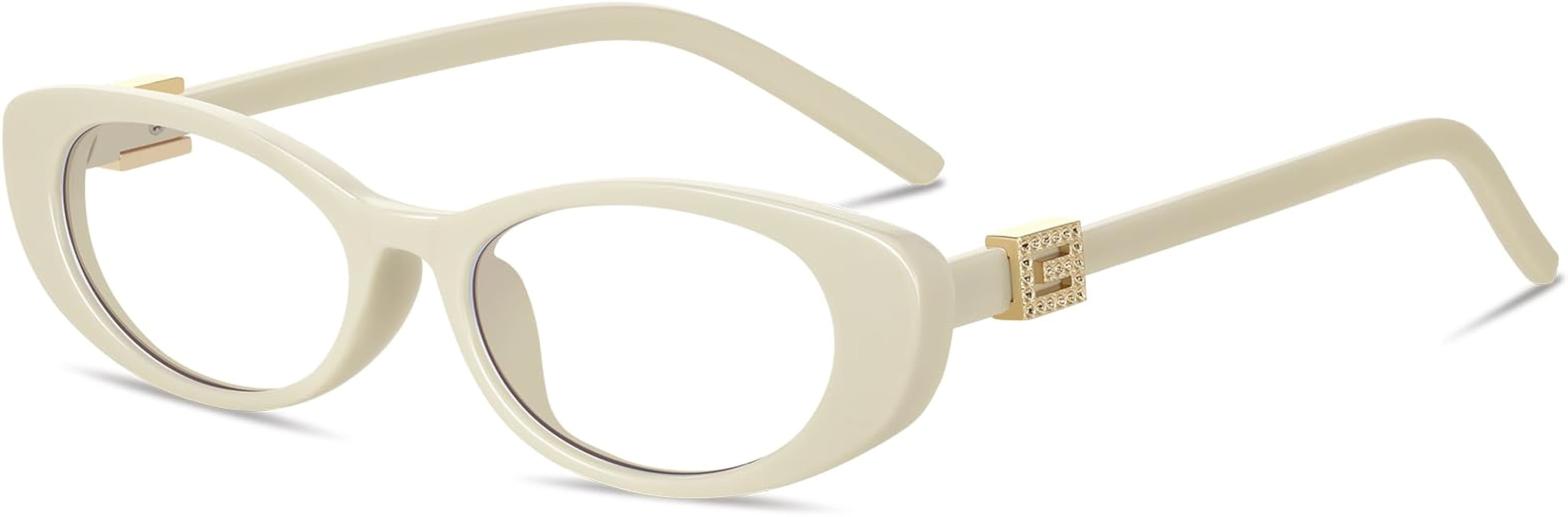 Oval Blue Light Blocking Glasses for Women Retro 90s Glasses Computer TV Eyeglasses Anti Eyestrai... | Amazon (US)