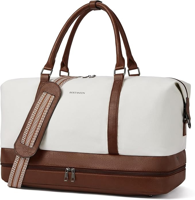 BOSTANTEN Weekender Bags for Women Canvas Travel Duffel Bag Large Overnight Bag Carry On Tote wit... | Amazon (US)