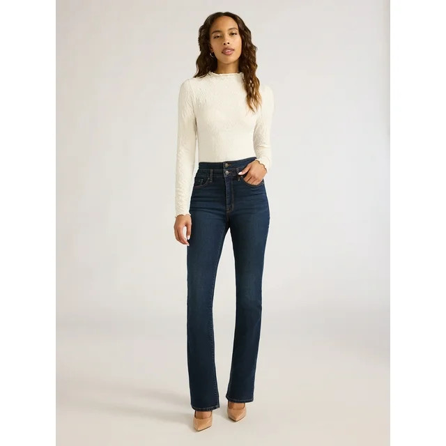 Sofia Jeans Women's Jacquard Seamlessly Smoothing Bodysuit with Long Sleeves, Sizes XS-XXL - Walm... | Walmart (US)