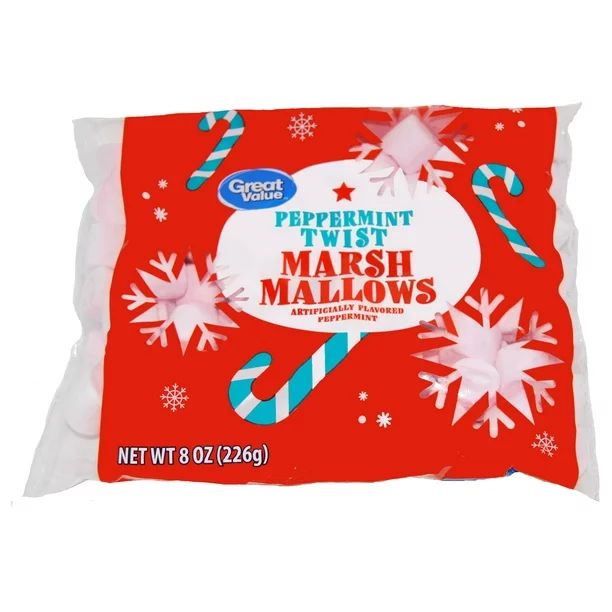 Great Value Peppermint Twist Marshmallows, 8 oz - Walmart.com | Walmart (US)