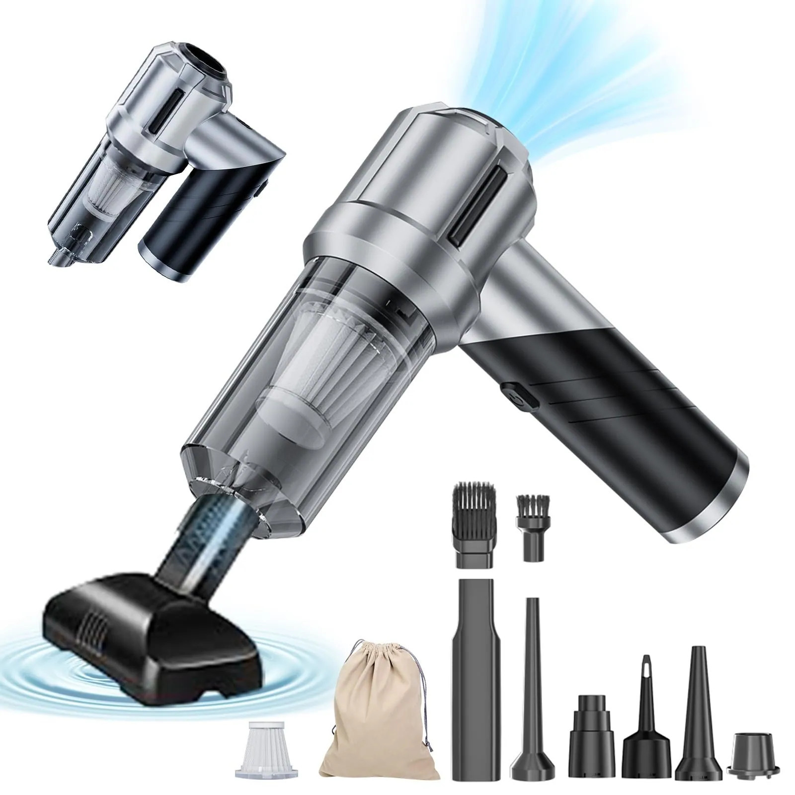 Misopily Portable Cordless Foldable Mini Vacuum Cleaner 4 in 1 High Power Handheld Vacuum Compressed Duster Air Blower Pump for Car Home Office | Lowe's