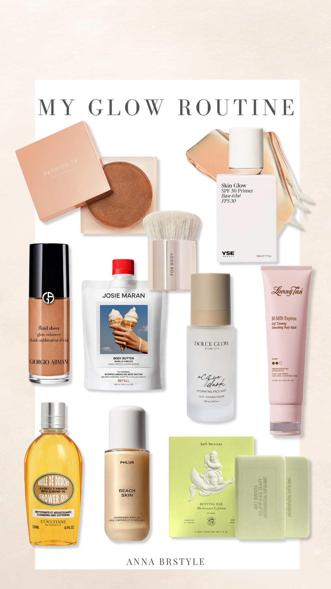 my glow routine lately 

this is everything i use for that bronzy, glowy, just got back from vacation skin
a mix of skincare + body + makeup that actually makes a difference

glow routine, bronzy skin, summer beauty, dewy makeup, body glow, Annabrstyle 

#LTKBeauty #LTKOver40 #LTKselfcare