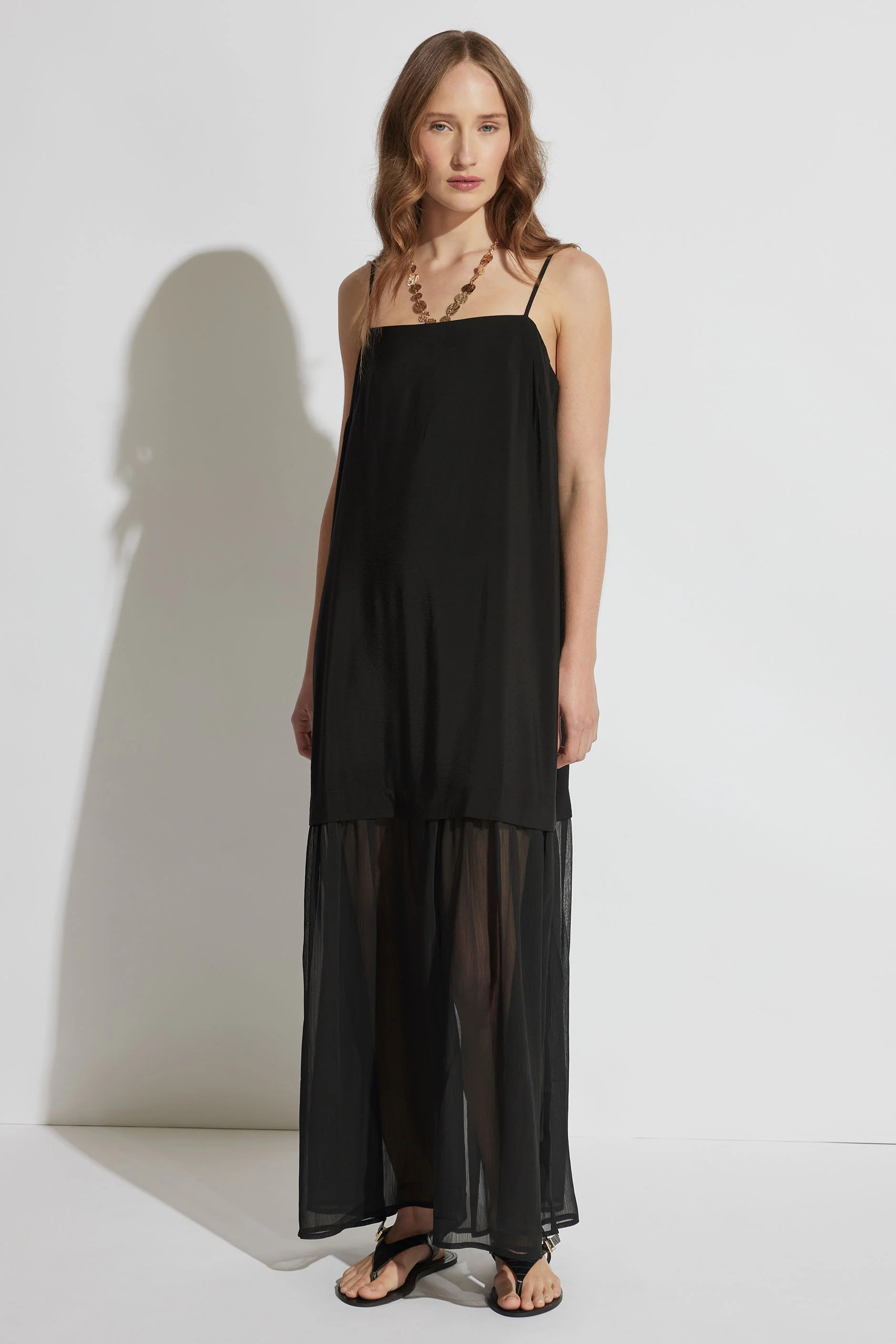 Kiara Spliced Maxi Dress - Black | DECJUBA | DECJUBA