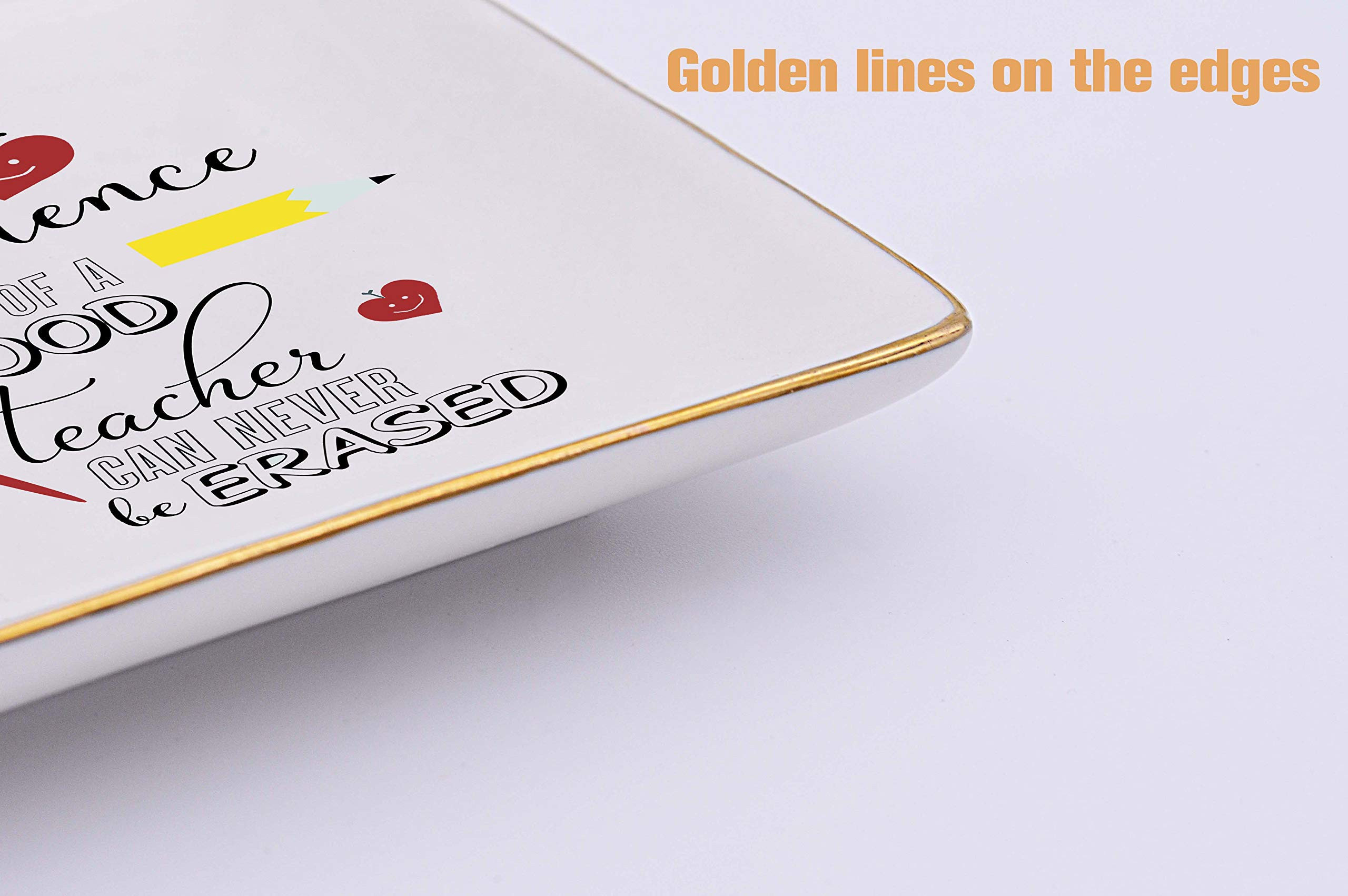 The influence of A Good Teacher Can Never Be Erased – Ceramic Jewelry Holder Ring Dish Trinket ... | Amazon (US)