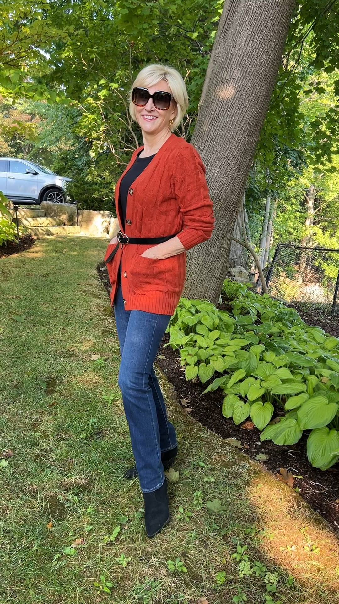 This cute rust cable knit cardigan from @amazonfashion looks fab with these @levis straight-leg jeans.  The black belt makes it! Great casual outfit. 

#LTKOver40 #LTKFindsUnder100 #LTKWatchNow