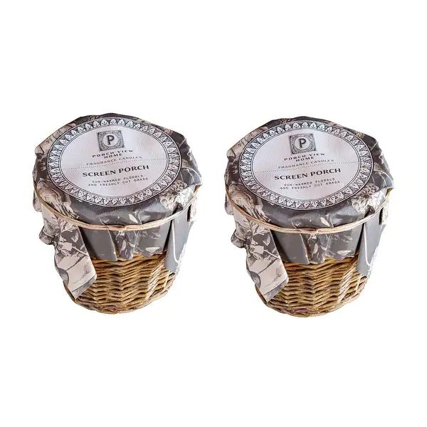 Screen Porch Candle, Set of 2 - 5 x 5 x 5 - Overstock - 35942160 | Bed Bath & Beyond