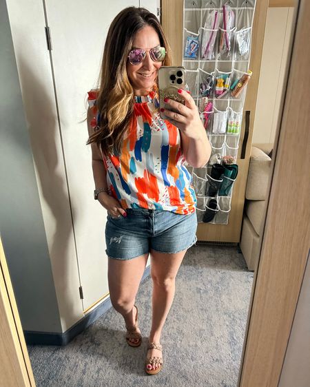 Casual vacation outfit 

top size up if larger chested runs small, L // shorts tts, 12

#LTKstyletip #LTKSeasonal #LTKcurves