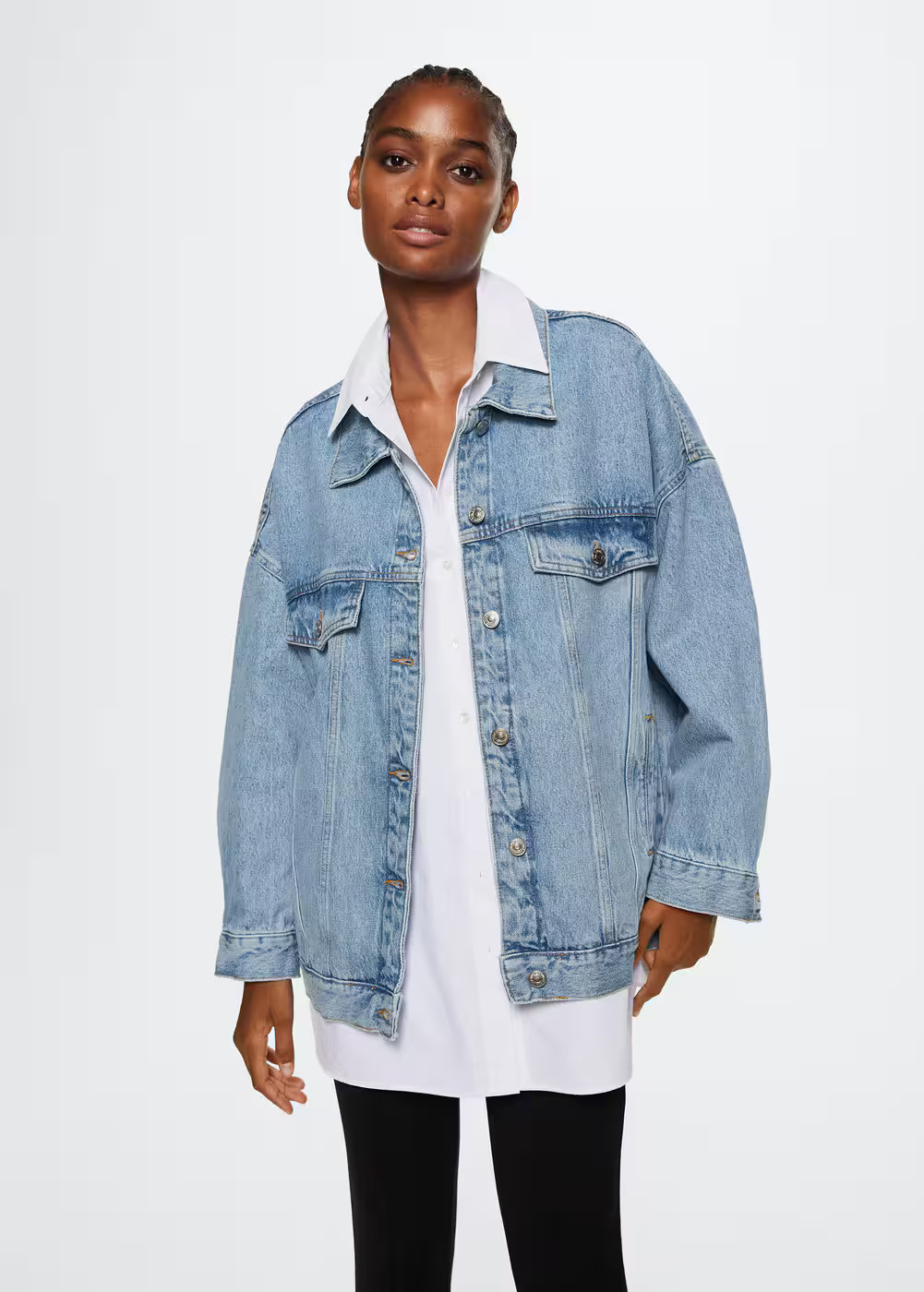 Oversize denim jacket -  Women | Mango USA | MANGO (US)