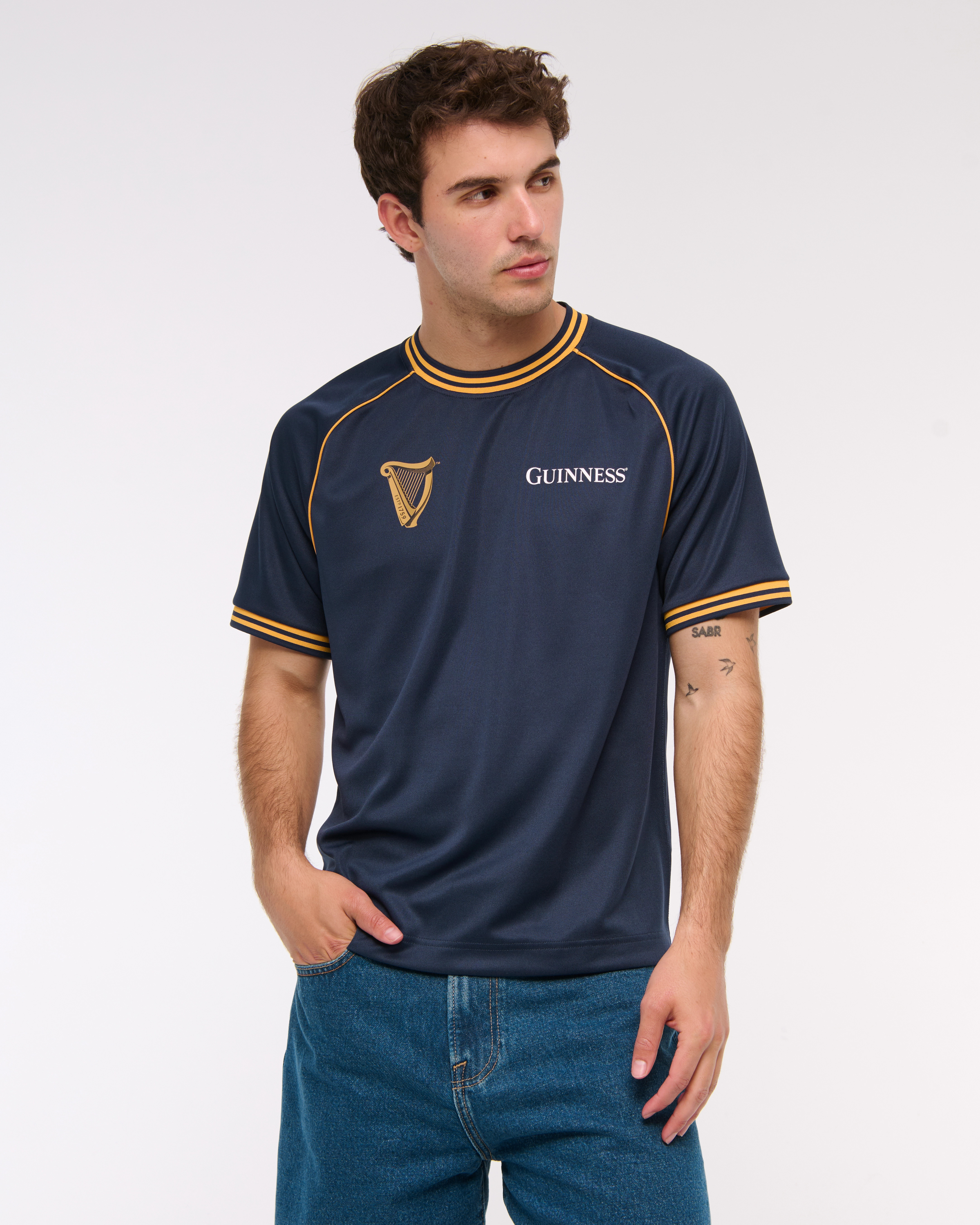 Guinness Cropped Soccer-Inspired Graphic Tee | Abercrombie & Fitch (US)