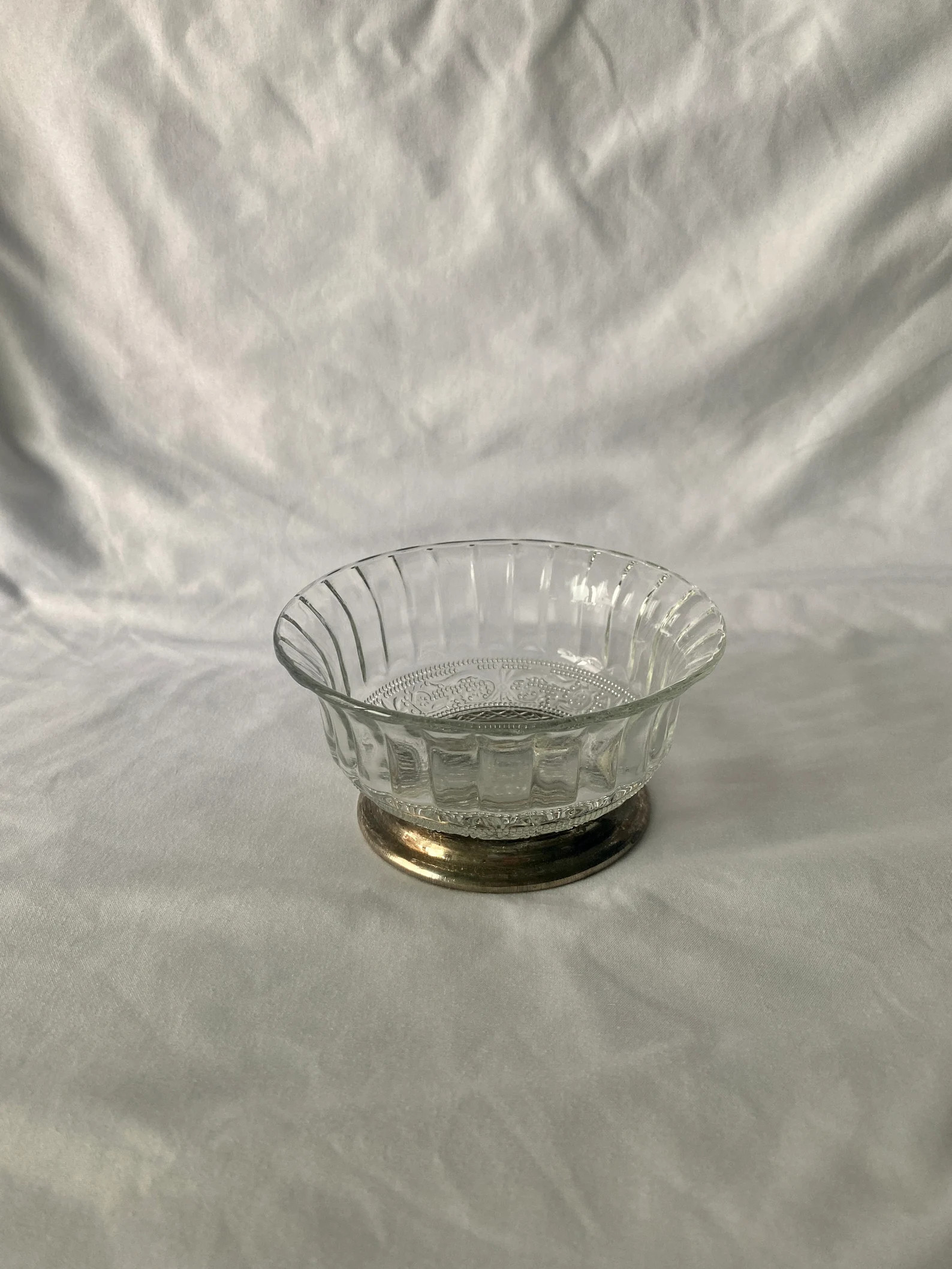 Small Detailed Glass Dish With Silver Pedestal Base, Trinket Jewelry Ring Fruit Nut Bowl, Trellis... | Etsy (US)