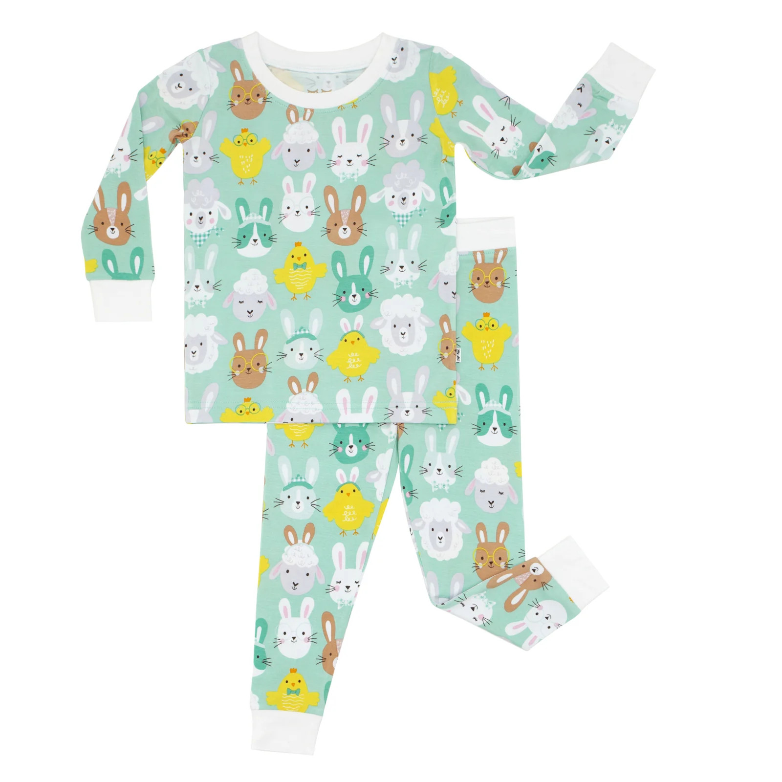 Aqua Pastel Parade Two-Piece Pajama Set | Little Sleepies