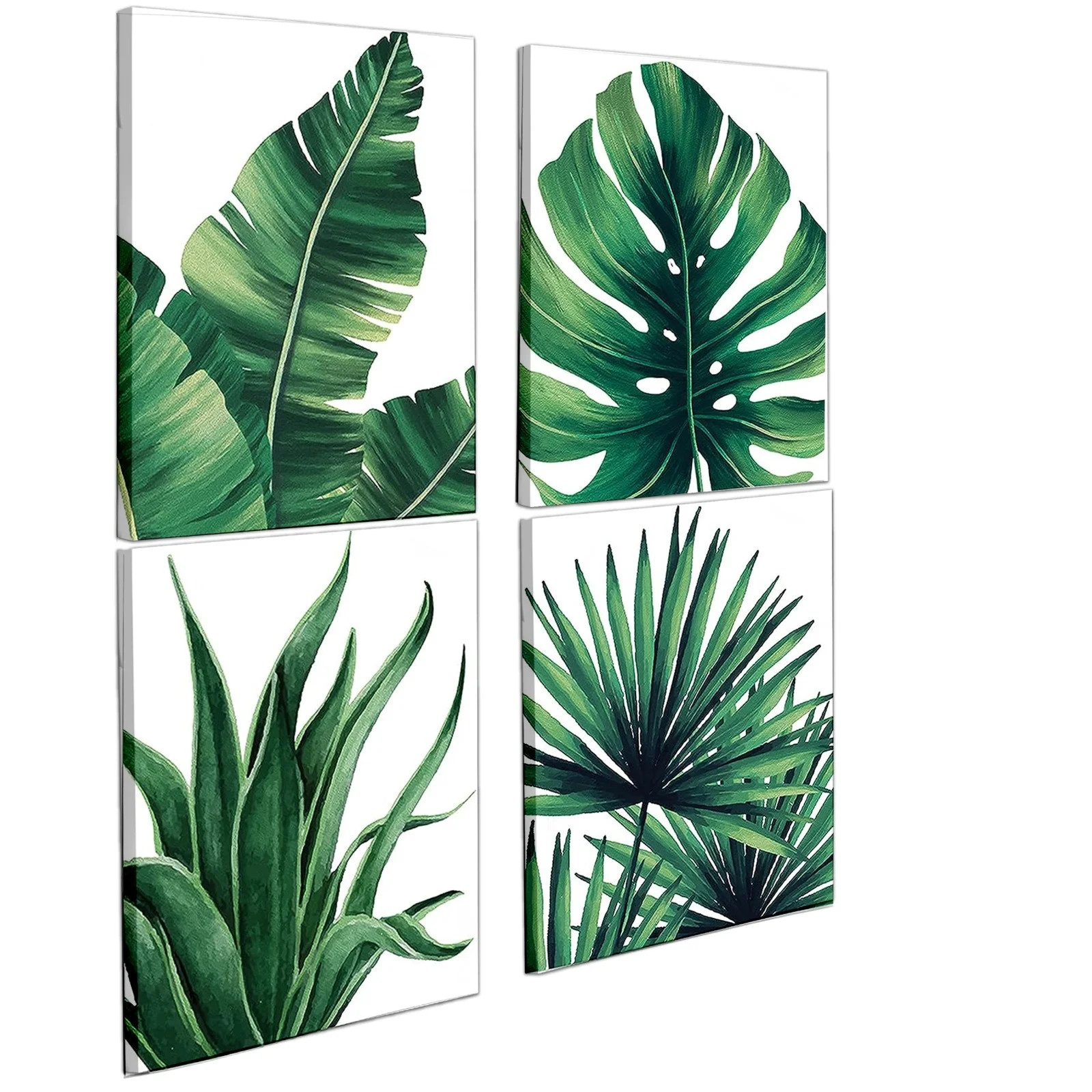 Naomi Catherine Designs Botanical Prints Wall Art for Bathrooms Canvas Green Leaf Framed Plant Wa... | Walmart (US)