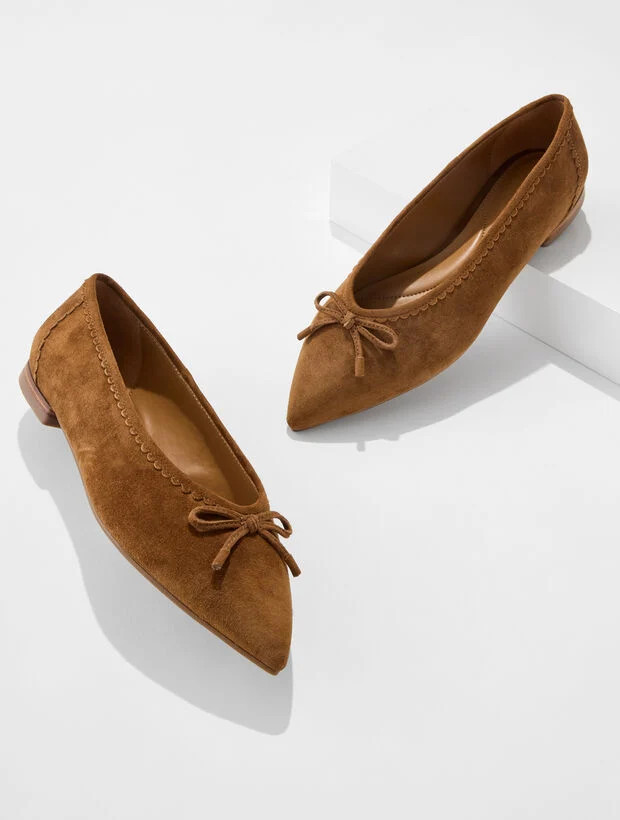 Payton Pointed Toe Ballet Flats - Suede | Talbots