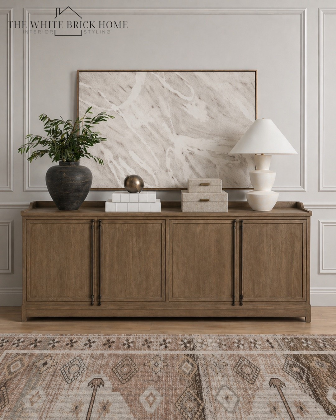 Timeless meets tailored - this modern traditional moment blends warm wood, soft neutrals, and classic paneling for an effortlessly elevated space. 

Home decor, wall art, vase, table lamp, buffet table, dining room, dining room decor, wall decor, wall paneling, area rug, dining room rug, dining room decor ideas, dining room design, dining room, home decor ideas, home decor, area rug, home design, media console, McGee and co, McGee dining room, McGee dining room decor, home accents, home accessories, home design, home decor ideas 

#LTKSaleAlert #LTKSeasonal #LTKHome