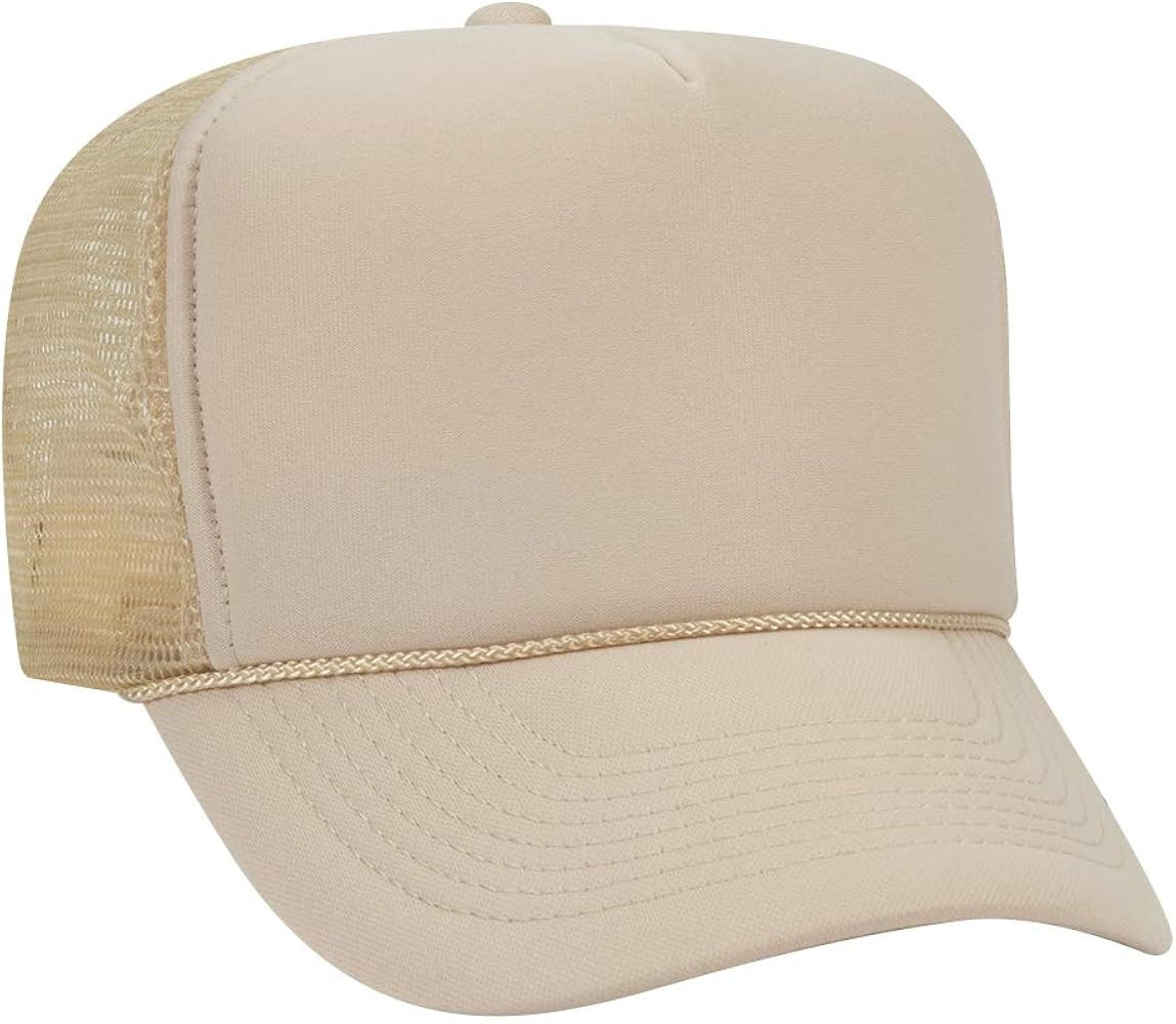 Polyester Foam Front 5 Panel High Crown Mesh Back Trucker Hat | Amazon (US)