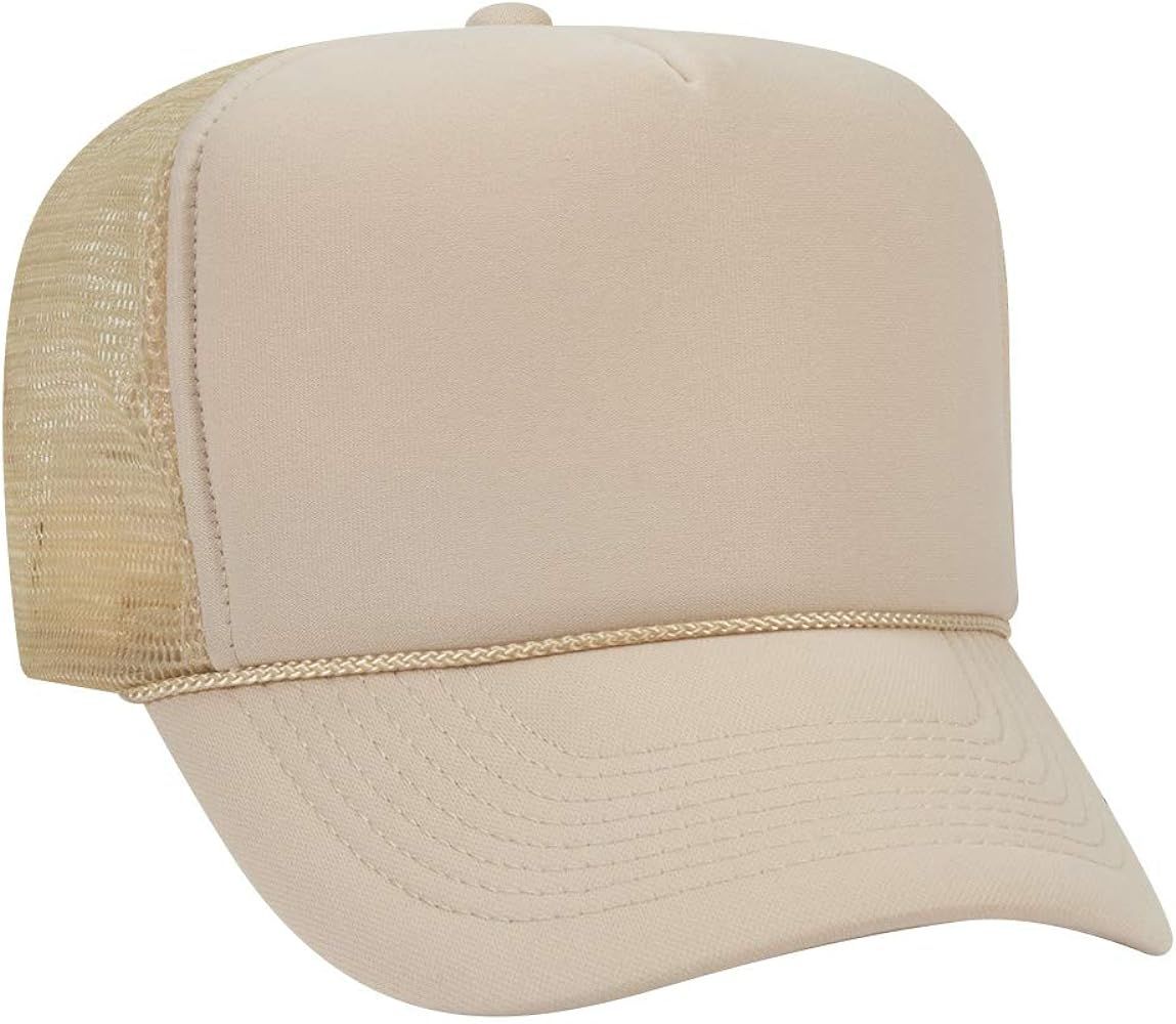 Ashen Fane Polyester Foam Front 5 Panel High Crown Mesh Back Trucker Hat | Amazon (US)