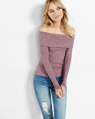 Express Womens Express One Eleven Off The Shoulder Fitted Tee | Express