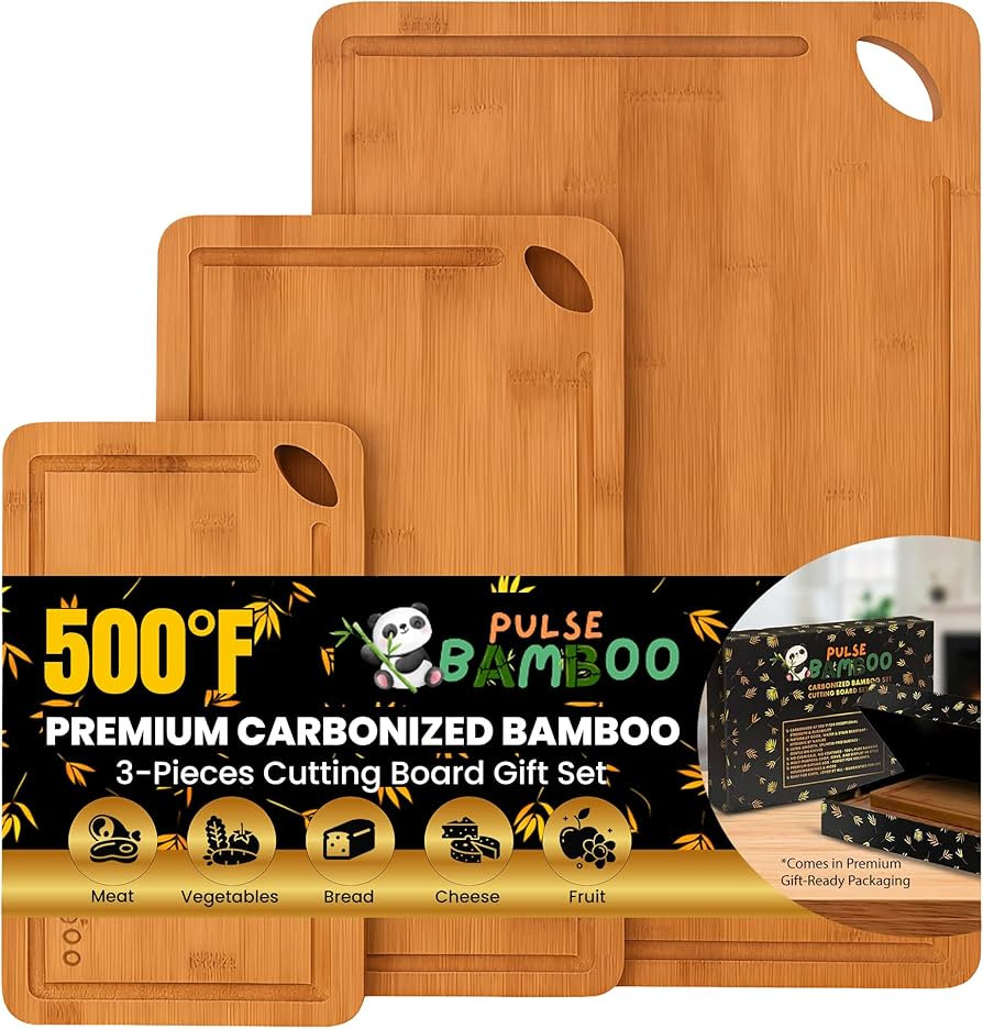 Cutting Board Set – Durable Quality Bamboo Kitchen Cutting Board Gift Set – Includes 3 Sizes ... | Amazon (US)