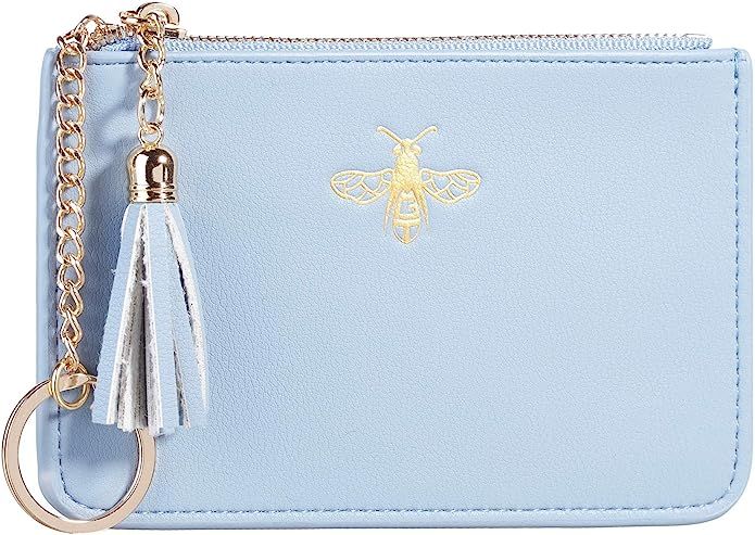 Women Coin Purse Change Wallet Coin Pouch Card Holder Clutch with Key Chain Ring Tassel Zip by Go... | Amazon (US)