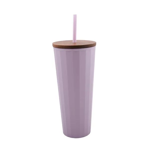 Mainstays 30-Ounce Eco-Friendly Plastic Textured Tumbler with Wood Lid and Straw, Pink - Walmart.... | Walmart (US)