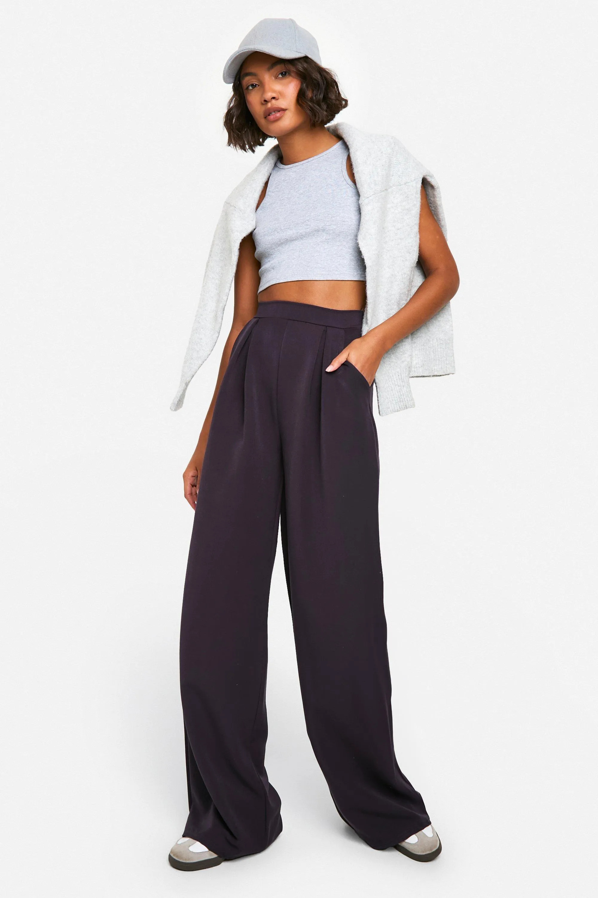 Trousers | Tall Pleat Front Wide Leg Trouser | boohoo | Boohoo.com (NL)