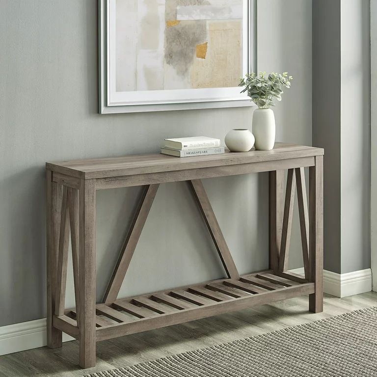 Manor Park Modern Farmhouse Entryway Table, Grey Wash | Walmart (US)