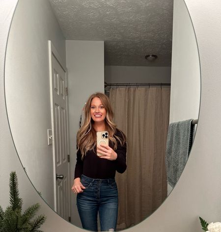 Huge after Christmas sale going on right now at Abercrombie! Bodysuits and Jeans are both linked! Super simple & Cute #ootd option for this time of the year. 😊 

#LTKsalealert #LTKstyletip #LTKHoliday