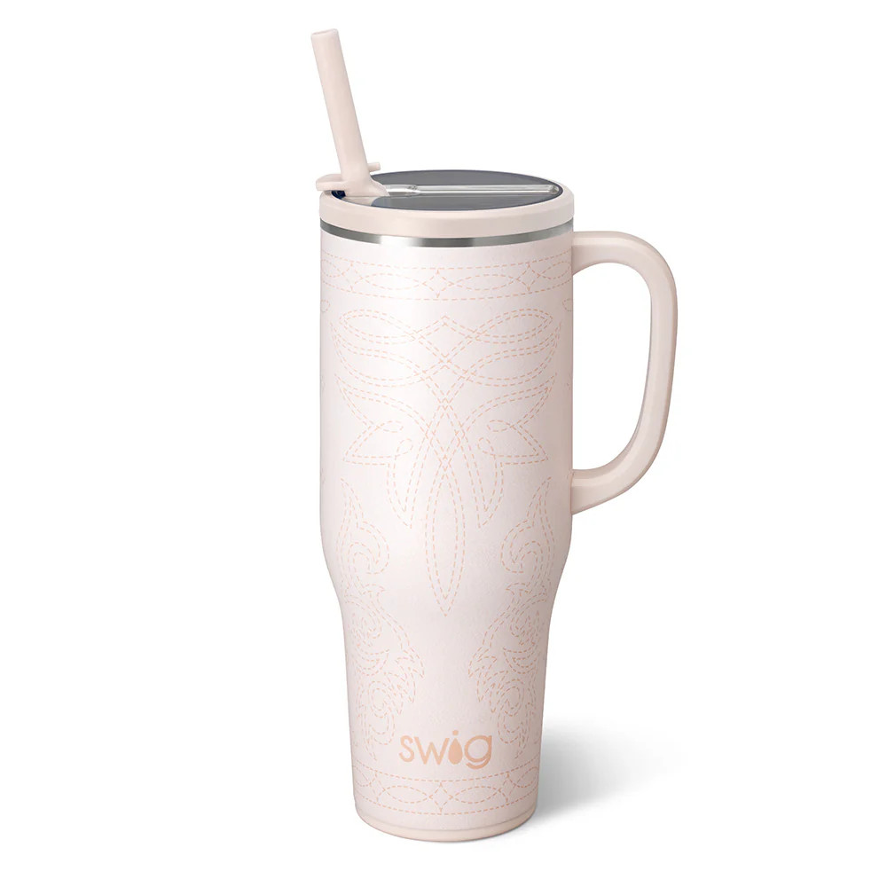 Saddle Stitch Cream Mega Mug 40oz | Swig Life