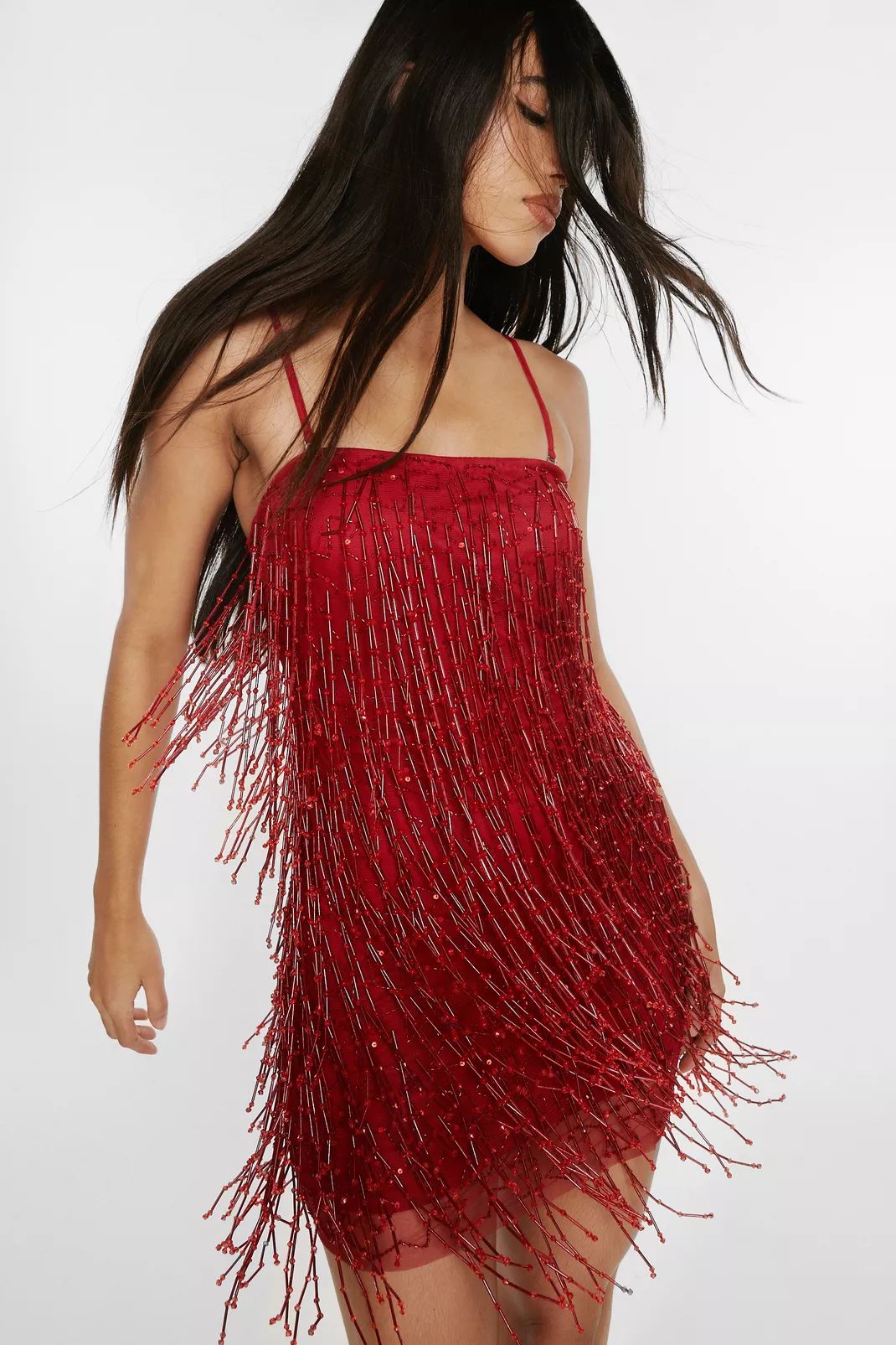 Tassel Beaded Bandeau Mini Dress | Nasty Gal US