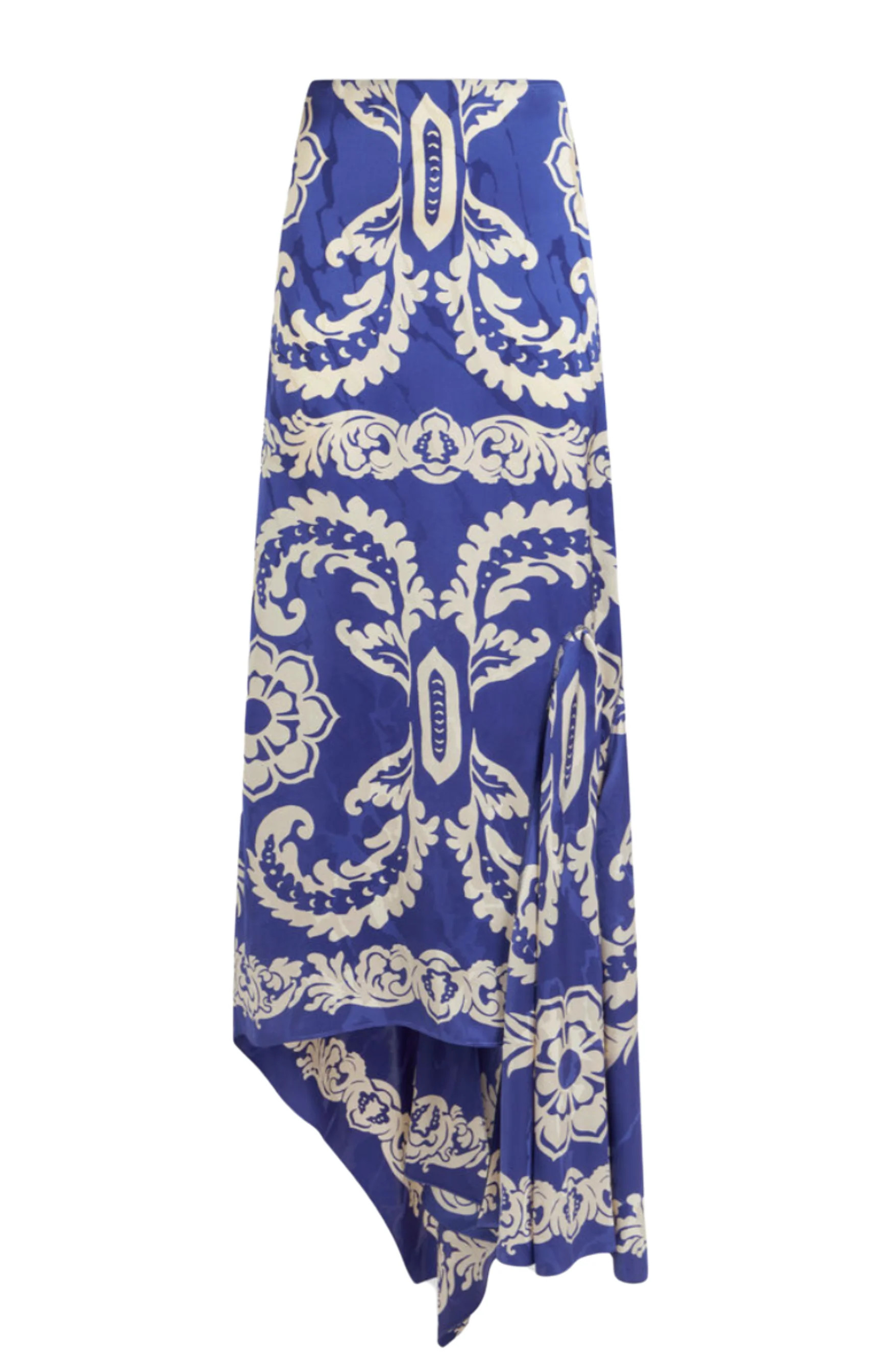Asymmetric Skirt With Stencil Floral Print | Ludivine