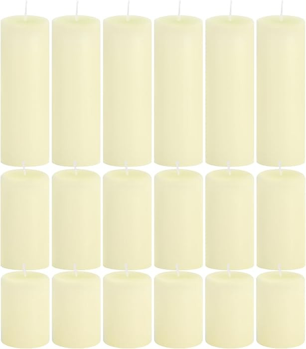 18 Pcs Ivory Pillar Candles Bulk Set，Hurricane Candles，3 Different Lengths 2 x 3/4/6 Inch (6 ... | Amazon (US)