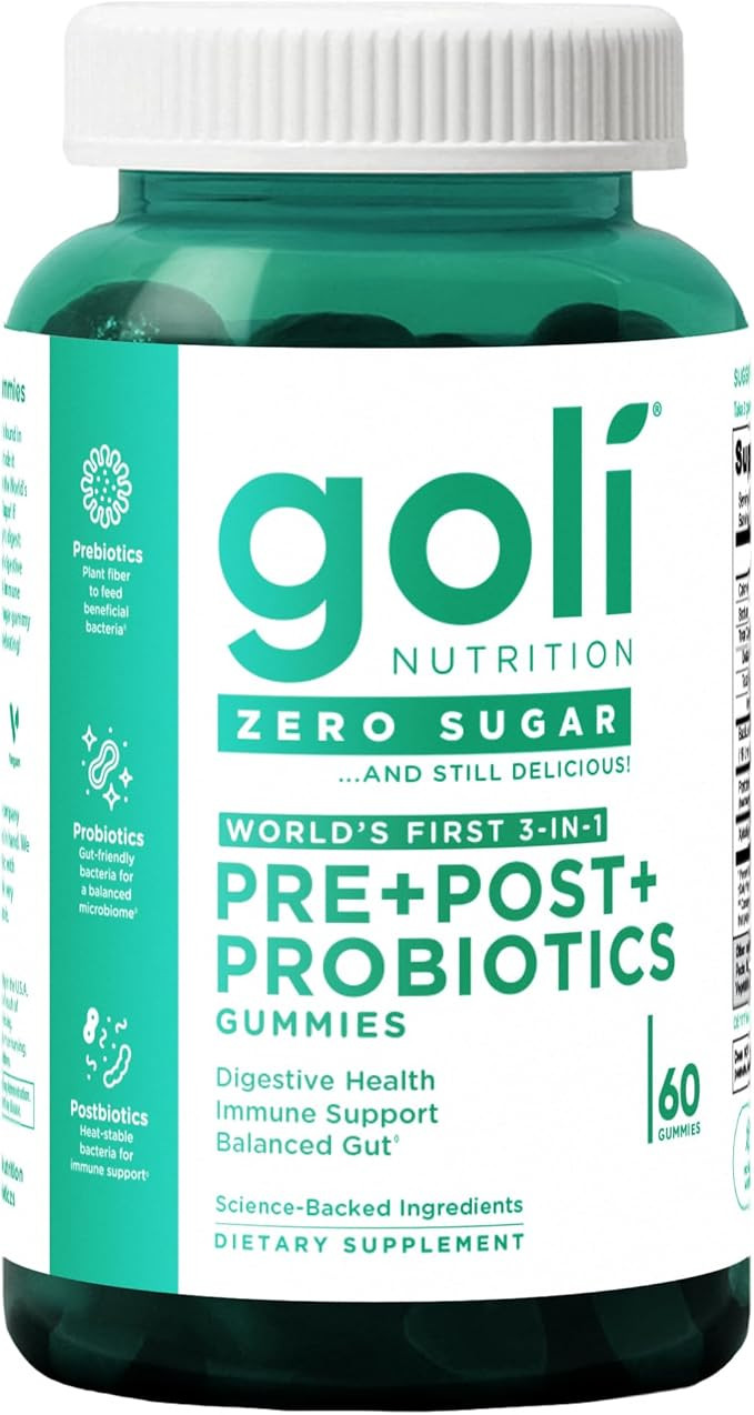 Goli Zero Sugar Pre Pro Postbiotic Gummies - Worlds First 3-in-1 with DE111, XOS, MCC1849 - No Su... | Amazon (US)