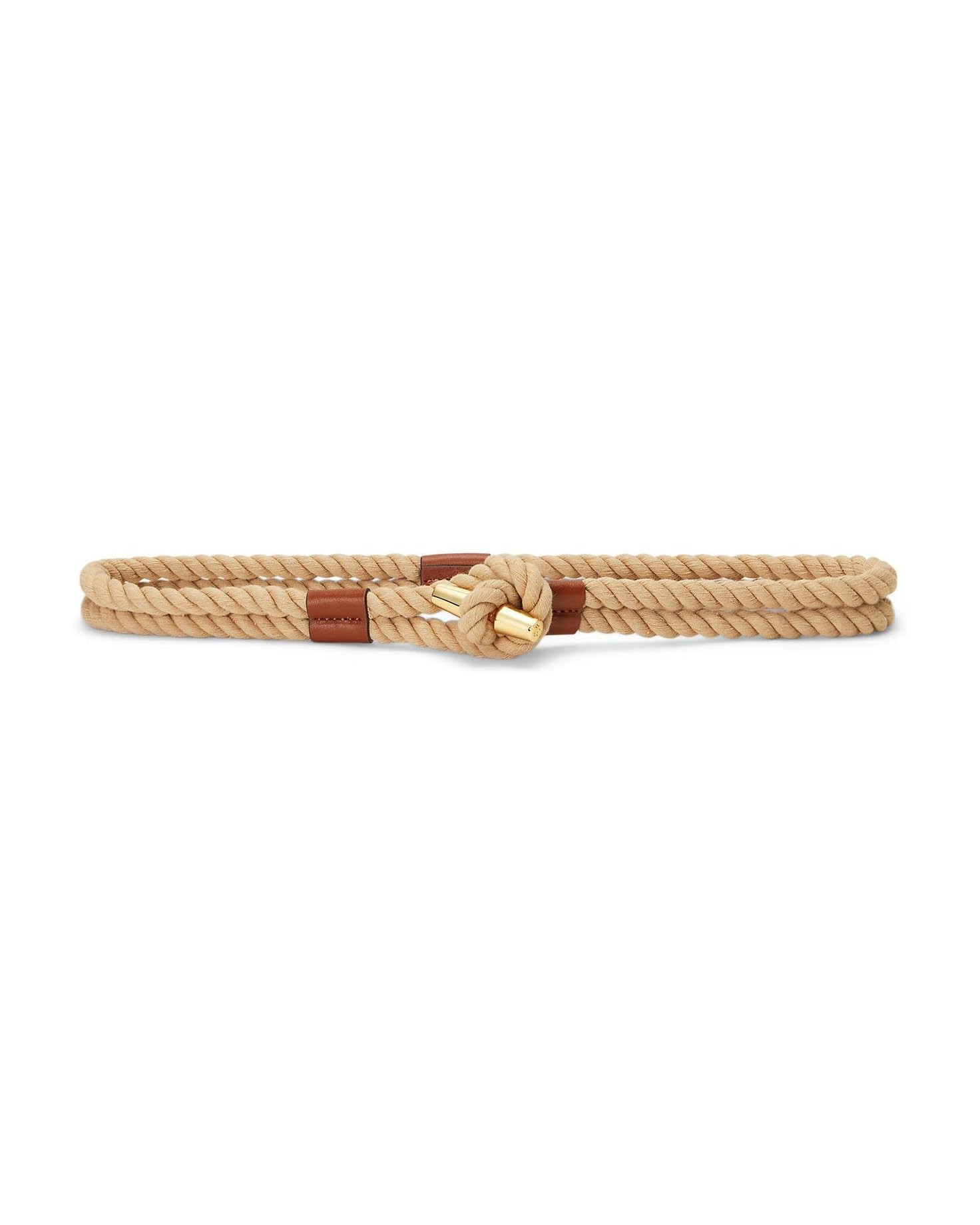 Leather-Trim Rope Toggle Skinny Belt | Zappos