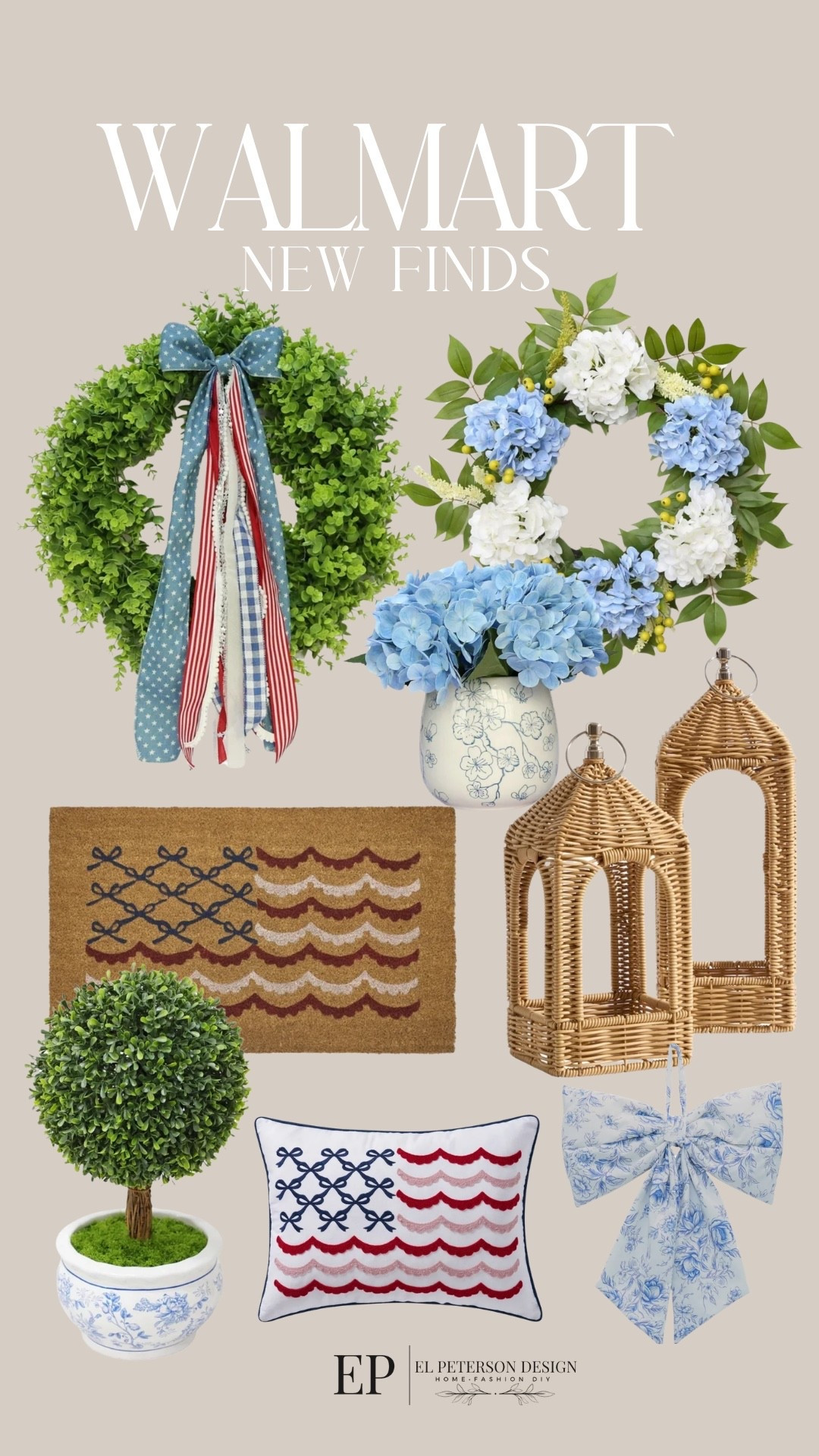 Walmart
Wreath
Bow
Potted plant
Topiary
Door mat
Lantern
Pillow

#LTKHome