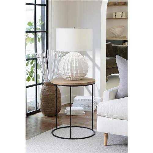 Regina Andrew Caspian  White Textured Ceramic Bedside Table Lamp | Kathy Kuo Home