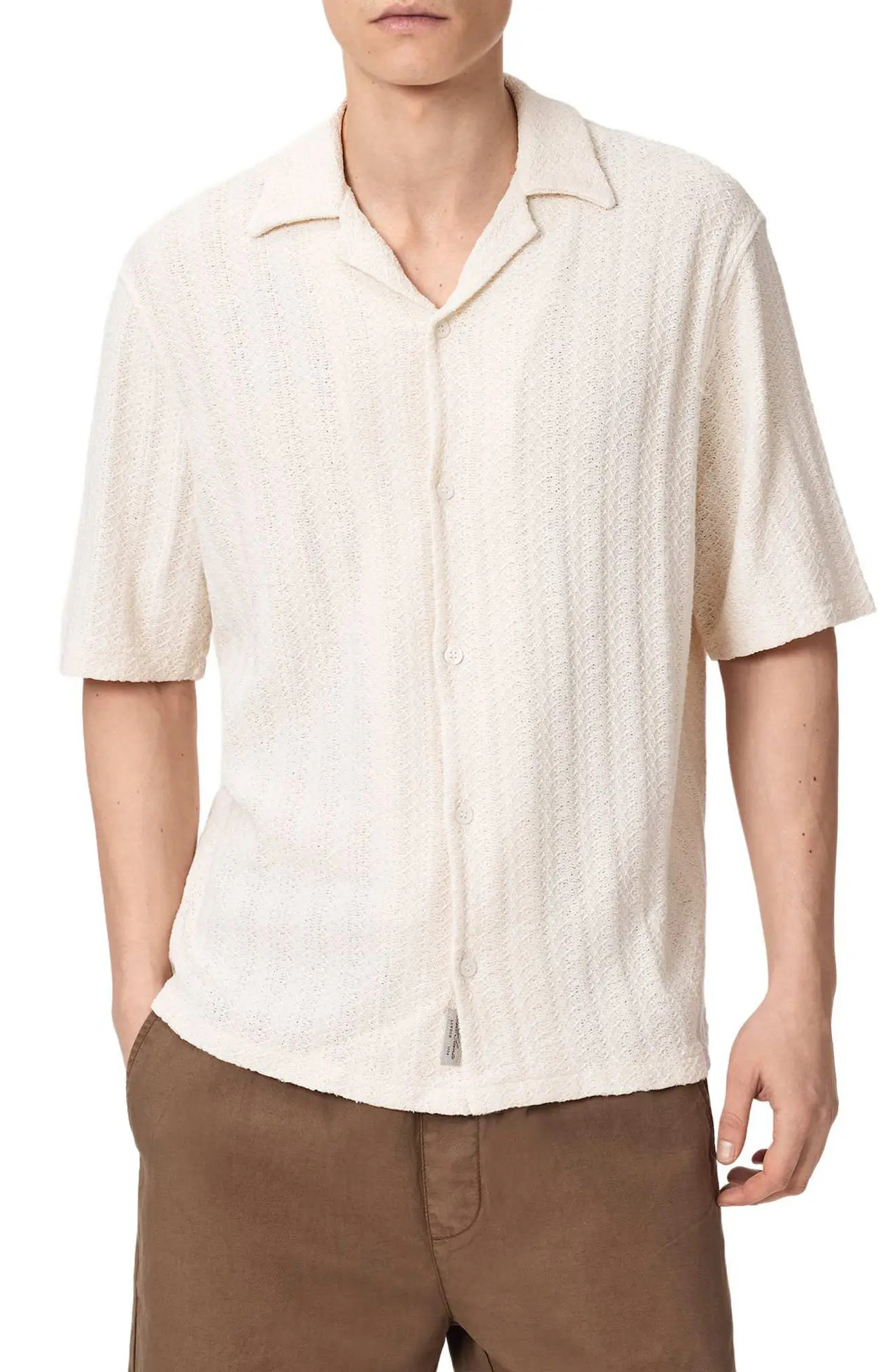 Trace Textured Cotton Camp Shirt (Men) | Nordstrom | Nordstrom