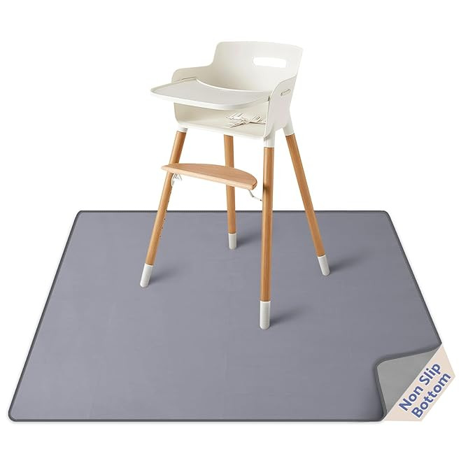 Blissful Diary Baby Splat Mat for Under High Chair, 50.4 x 50.4 Inch Wipeable Splash Mat, Waterpr... | Amazon (US)
