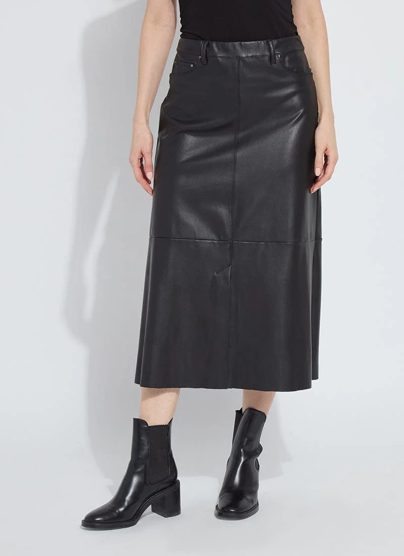 Warren A-Line Vegan Leather Skirt | Lysse NY