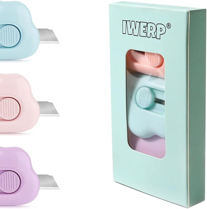 3 Pack Mini Box Cutter Keychain - Cute Retractable Letter Opener Tiny Cloud | Mini cute keychain ... | Amazon (US)
