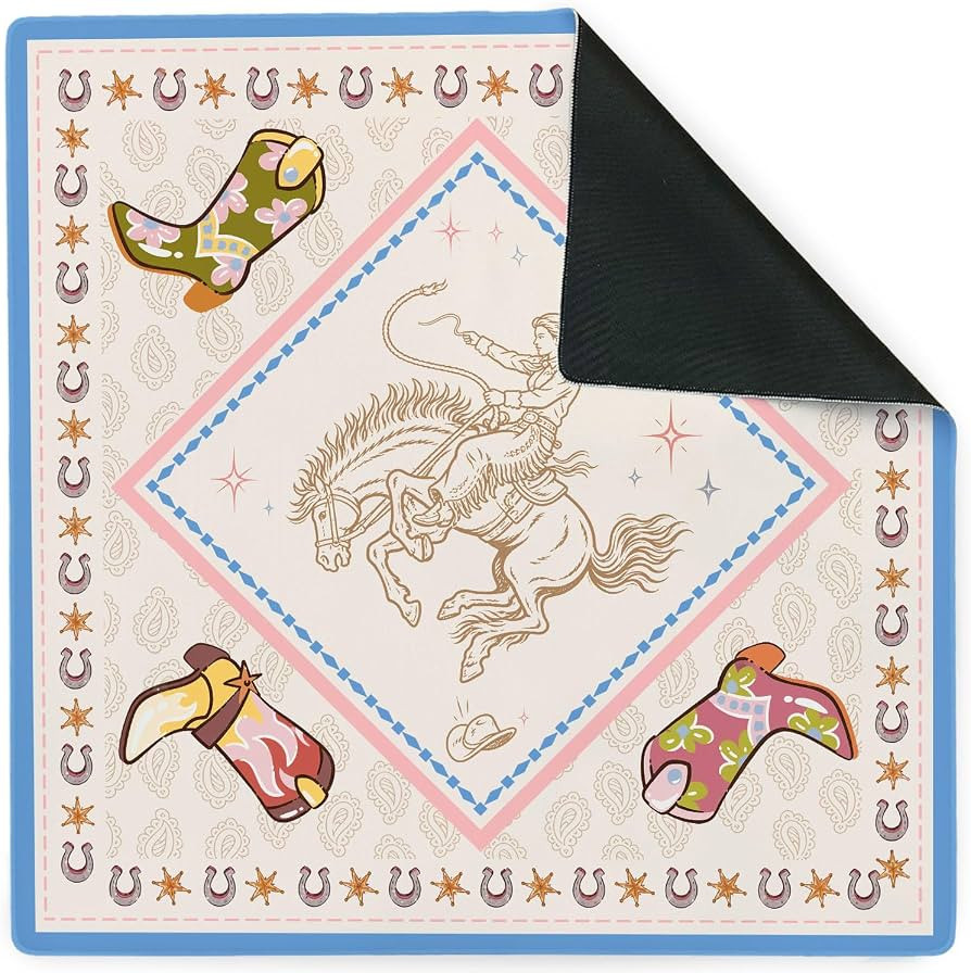 Western Horse Rodeo Cowgirl Mahjong Mat 31.5 x 31.5 Inch | Amazon (US)